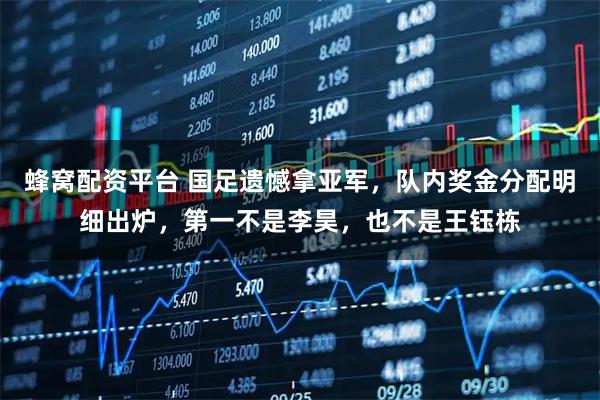 蜂窝配资平台 国足遗憾拿亚军，队内奖金分配明细出炉，第一不是李昊，也不是王钰栋